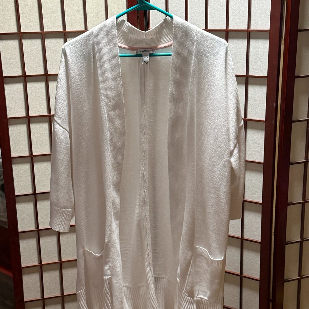 Cardigan By Isaac Mizrahi Live – White – Size XL